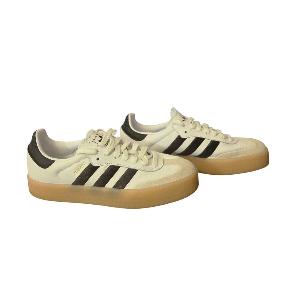 Adidas Sambae Women White Black Gum Platform Sneakers IG5744 Size 8